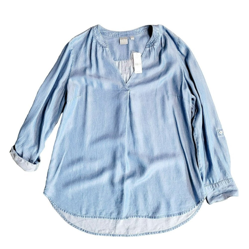 Womens: New York & Company: Blouse Convertible Sleeve, V-Neck,  NWT